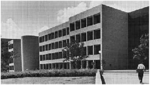 Old photograph of the Sanchez building at UT Austin