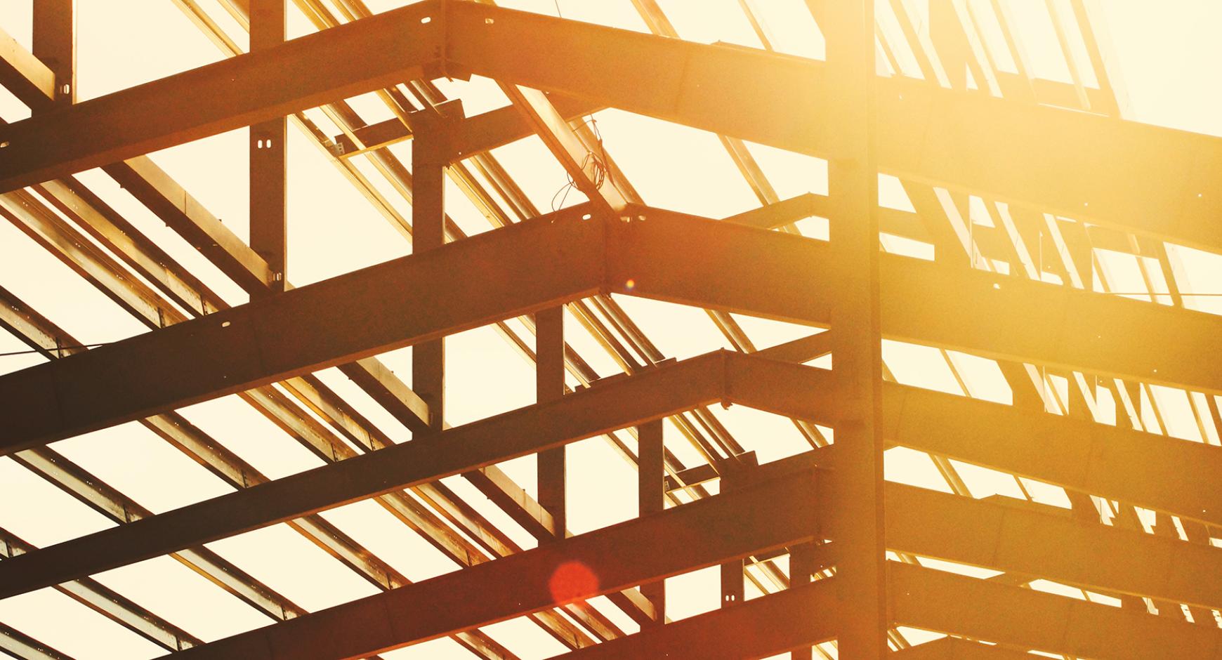 Photo of a roofing framework.