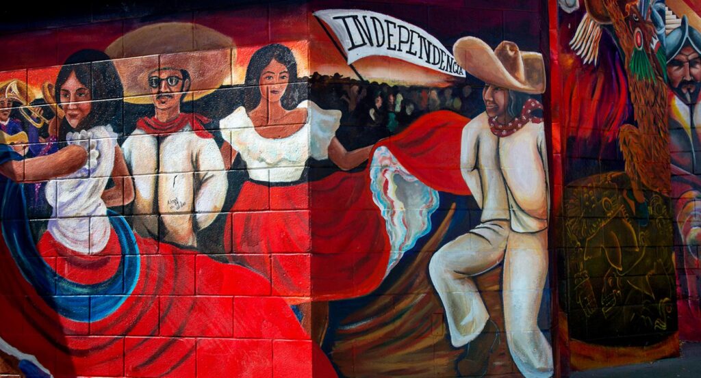 Mural of folklorico dancers