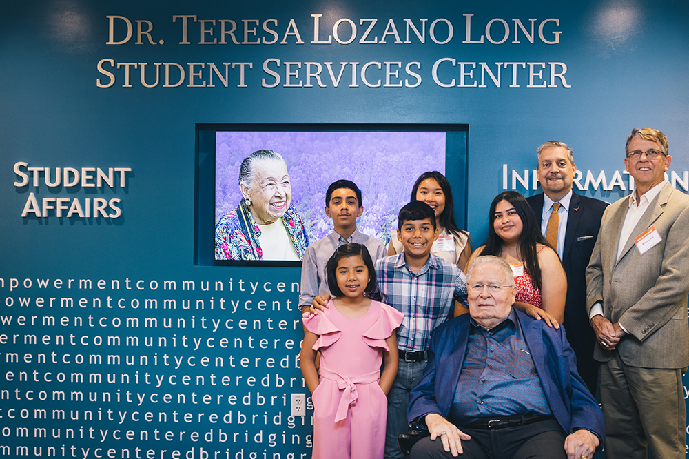 Joe Long in the Teresa Lozano Long Student Services Center.