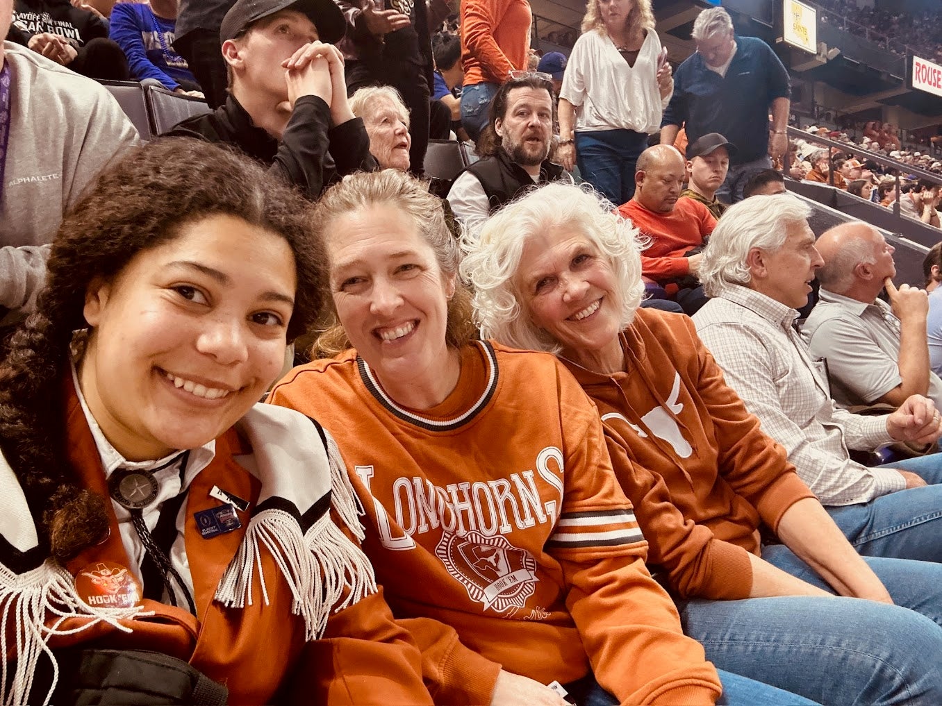 Halle Hogg; Emily Farmer (her mother); Lucy Farmer DeRoeck (her grandmother, Bobbye)