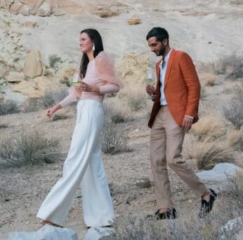 Photo of Keshav Rajagopalan and Cary Hines walking