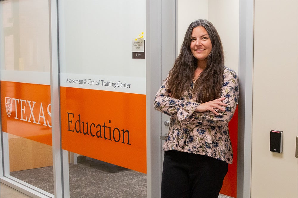 Professor Jane Gray outside of the therapy training clinic.