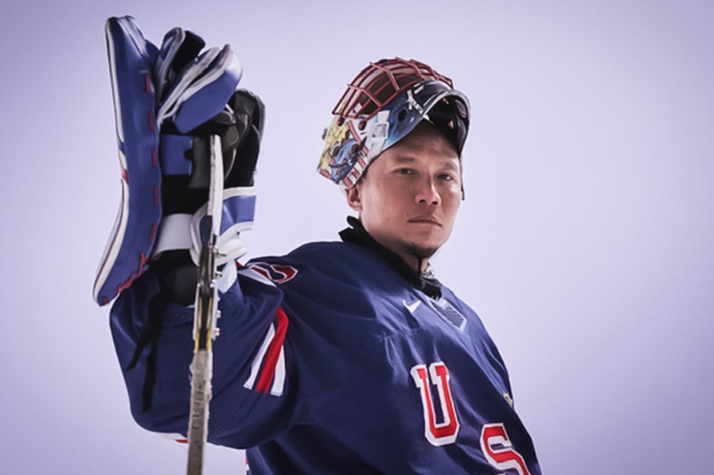 Jen Lee in his Paralympic Sled Hockey Team uniform.