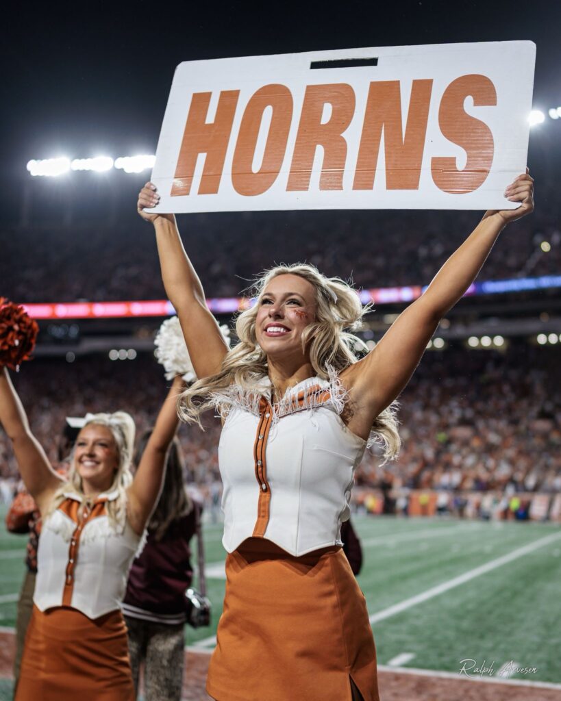 Kelli Mulloy as thehe University of Texas Cheerleading Squad member.