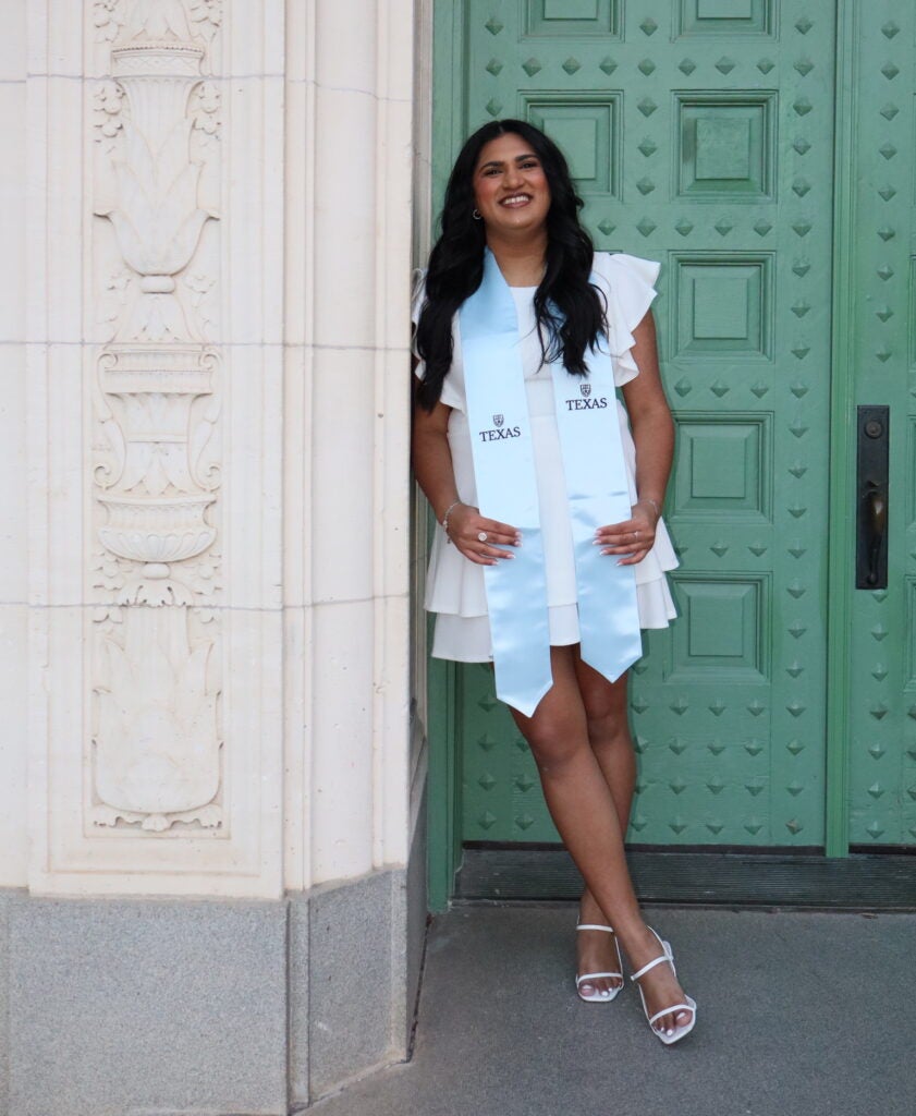 Simeen Jumma near the UT Tower