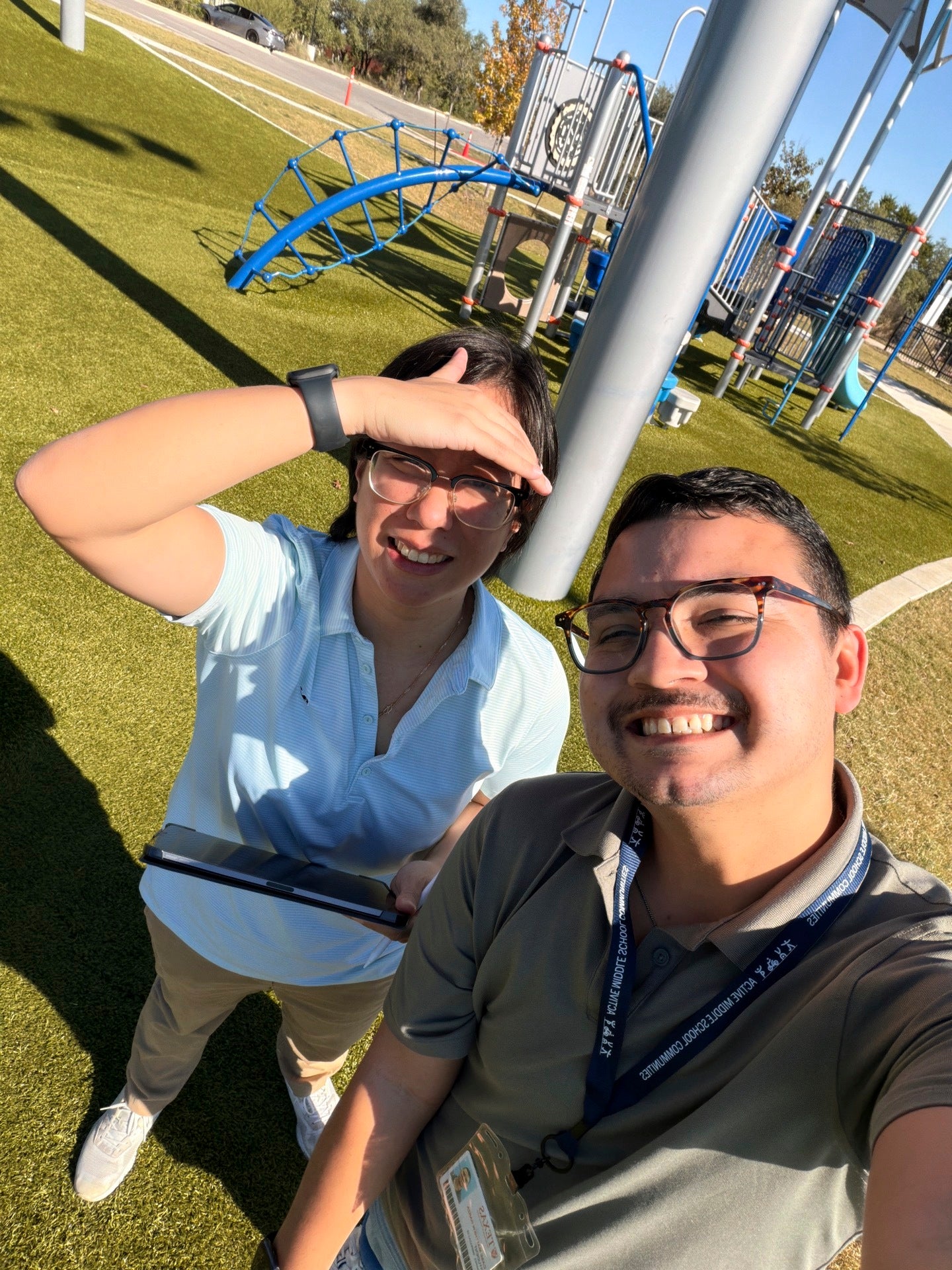 Graduate research assistant Sara Le and field coordinator Case Garza
